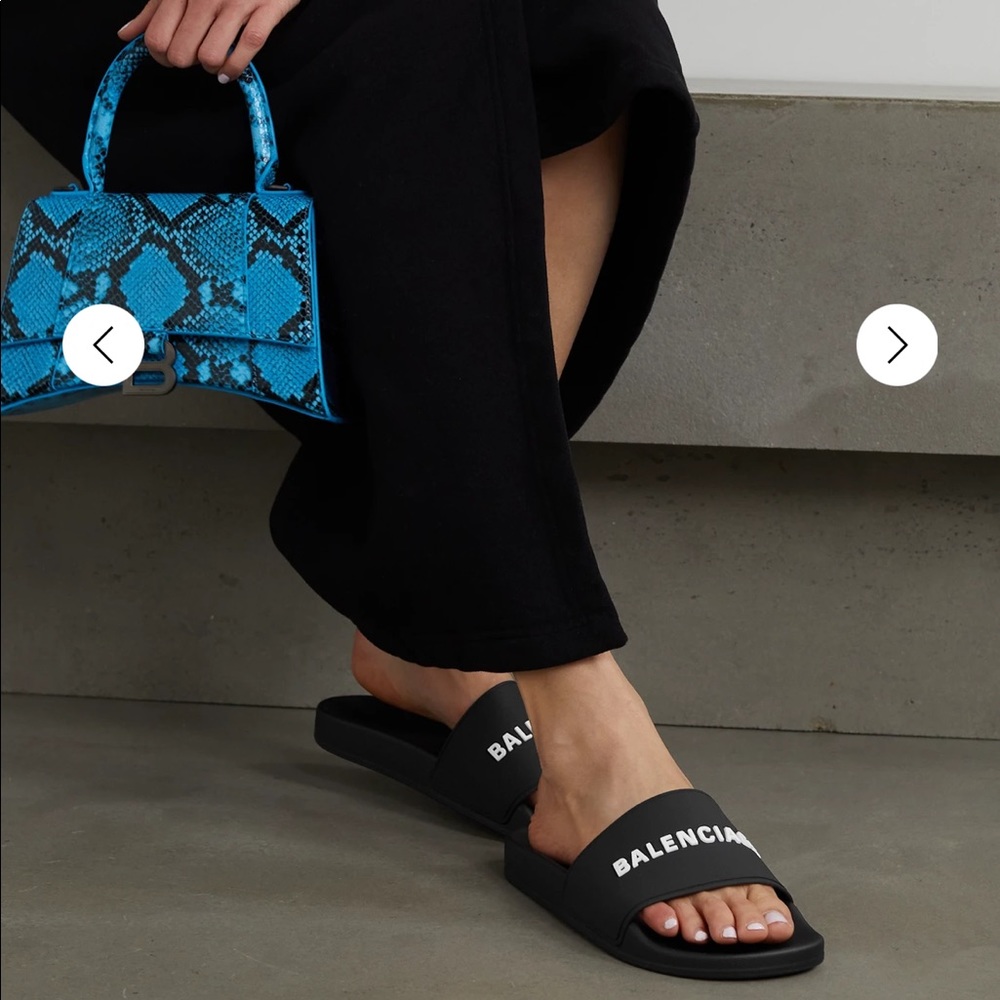 Balenciaga women's slides in black will post actual slides later.